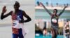 Kenyan athletes Lawrence Cherono and Nancy Jelagat