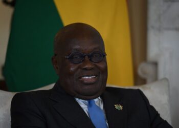 LONDON, ENGLAND - APRIL 05: Ghanaian President Nana Akufo-Addo at 10 Downing Street to meet UK prime minister Boris Johnson (not seen) on April 5, 2022 in London, England. (Photo by Justin Tallis - WPA Pool/Getty Images)